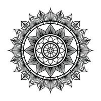 fondo de diseño de mandala ornamental negro, diseño de mandala, diseño de papel tapiz de arte de libro de colores de patrón de mandala, mandala en blanco y negro vector