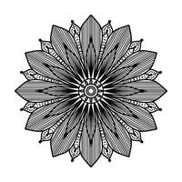 fondo de diseño de mandala ornamental negro, diseño de mandala, diseño de papel tapiz de arte de libro de colores de patrón de mandala, mandala en blanco y negro vector