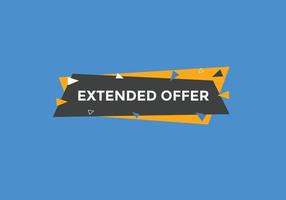 plantilla de signo de etiqueta colorida de oferta extendida. banner de web de símbolo de oferta extendida vector