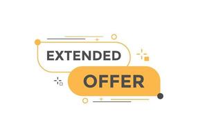 plantilla de signo de etiqueta colorida de oferta extendida. banner de web de símbolo de oferta extendida vector