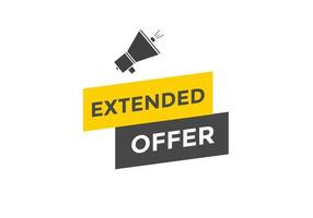 plantilla de signo de etiqueta colorida de oferta extendida. banner de web de símbolo de oferta extendida vector