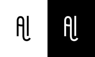 AI  logo design. Letter AI logo design. AI logo icon design in black and white colors free vector template.