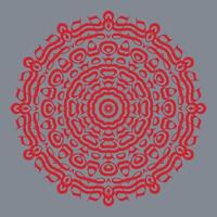Red color Floral Mandala Pattern in Grey Background. vector