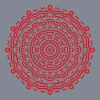 Red color Floral Mandala Pattern in Grey Background. vector