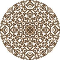 Deep Brown Color Mandala on white isolated background. vector