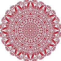 mandala de color rojo sobre fondo blanco aislado. vector