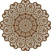 Mandala Design in a white background.Deep Brown Color Decorative Design. vector