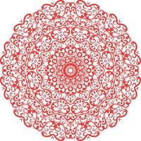 Mandala Design in a white background.Red Color Decorative Design. vector