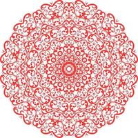 diseño de mandala en un fondo blanco. diseño decorativo de color rojo. vector