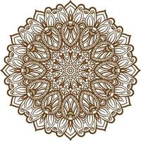 Deep Brown Color Mandala in a white Background.Lace Pattern Design. vector