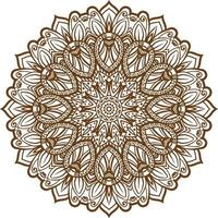 Deep Brown Color Mandala in a white Background.Lace Pattern Design. vector