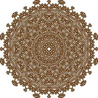 Deep Brown Color Mandala Pattern.Floral Circular Pattern Design.Floral Circular Pattern Design. vector