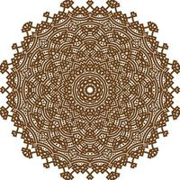 Deep Brown Color Mandala Pattern.Floral Circular Pattern Design.Floral Circular Pattern Design. vector