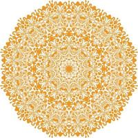 Mandala Design in a white background.Yellow Color Decorative Design. vector