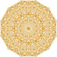 Mandala Design in a white background.Yellow Color Decorative Design. vector