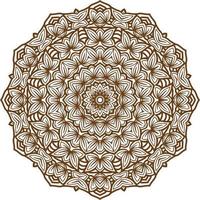 Deep Brown Color Mandala in a white Background.Lace Pattern Design. vector