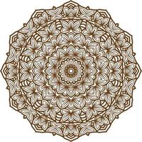 Deep Brown Color Mandala in a white Background.Lace Pattern Design. vector