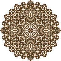 Deep Brown Color Mandala Pattern.Floral Circular Pattern Design.Floral Circular Pattern Design. vector