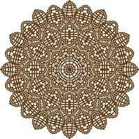 Deep Brown Color Mandala Pattern.Floral Circular Pattern Design.Floral Circular Pattern Design. vector