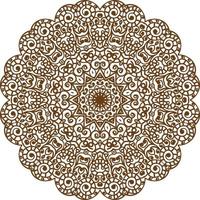 Deep Brown Color Mandala in a white Background.Lace Pattern Design. vector