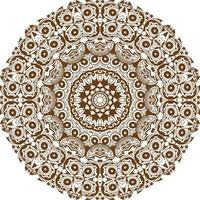 Deep Brown Color Mandala in a white Background.Lace Pattern Design. vector