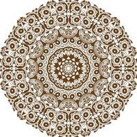 Deep Brown Color Mandala in a white Background.Lace Pattern Design. vector