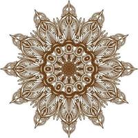 Deep Brown Color Mandala Pattern.Floral Circular Pattern Design.Floral Circular Pattern Design. vector