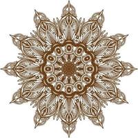 Deep Brown Color Mandala Pattern.Floral Circular Pattern Design.Floral Circular Pattern Design. vector