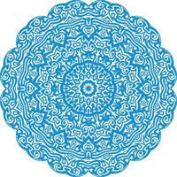 patrón de mandala de color azul. diseño de patrón circular floral. diseño de patrón circular floral. vector