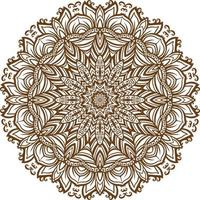 Deep Brown Color Mandala in a white Background.Lace Pattern Design. vector