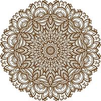 Deep Brown Color Mandala in a white Background.Lace Pattern Design. vector