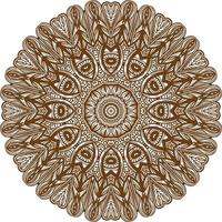 Deep Brown Color Mandala Pattern.Floral Circular pattern design.Floral Circular Pattern Design. vector