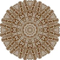 Deep Brown Color Mandala Pattern.Floral Circular pattern design.Floral Circular Pattern Design. vector