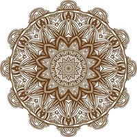 Deep Brown Color Mandala Pattern.Floral Circular Pattern Design.Floral Circular Pattern Design. vector