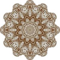 Deep Brown Color Mandala Pattern.Floral Circular Pattern Design.Floral Circular Pattern Design. vector