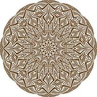 Deep Brown Color Mandala Pattern.Floral Circular Pattern Design.Floral Circular Pattern Design. vector