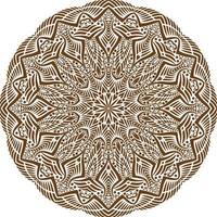 Deep Brown Color Mandala Pattern.Floral Circular Pattern Design.Floral Circular Pattern Design. vector