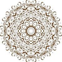 Deep Brown Color Mandala Pattern.Floral Circular Pattern Design.Floral Circular Pattern Design. vector