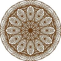 Deep Brown Color Mandala Pattern.Floral Circular Pattern Design.Floral Circular Pattern Design. vector