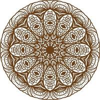 Deep Brown Color Mandala Pattern.Floral Circular Pattern Design.Floral Circular Pattern Design. vector