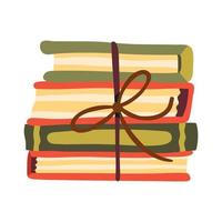 Autumn ilustration with stack of books vector