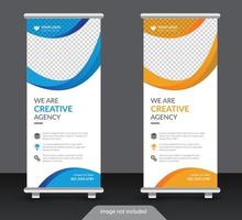 plantilla de diseño de banner enrollable corporativo y comercial creativo vector