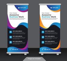 plantilla de diseño de banner standee enrollable colorido corporativo moderno vector