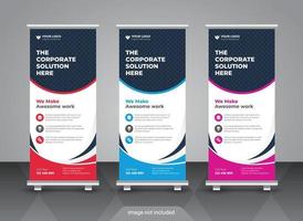 Modern corporate colorful roll up standee banner design template vector