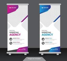 plantilla de diseño de banner enrollable corporativo y comercial creativo vector