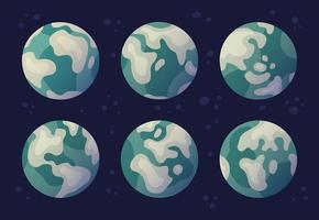 Set of globes in various positions vector