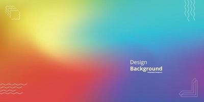 simple holographic gradient background in bright colors. Colorful banner template vector