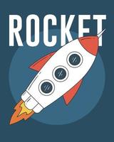 Rocket flying illustration vector