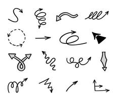 Vector set of hand drawn arrows, elements for presentation