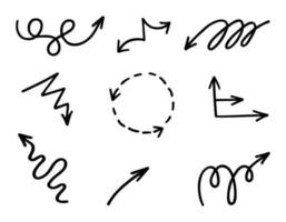 Vector set of hand drawn arrows, elements for presentation